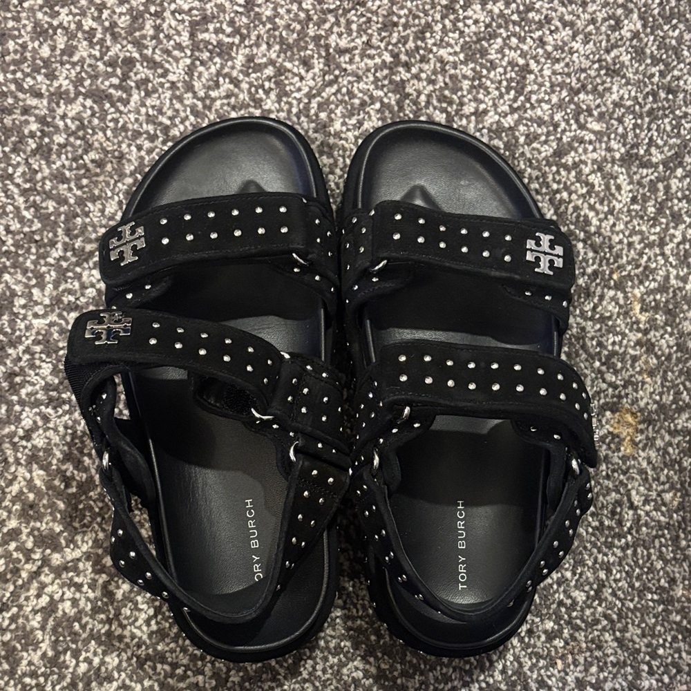 Tory Burch Black Studded Sandals